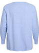 Gebreide blouse met ronde hals en gebreid patroon, Blauw, Packshot image number 1