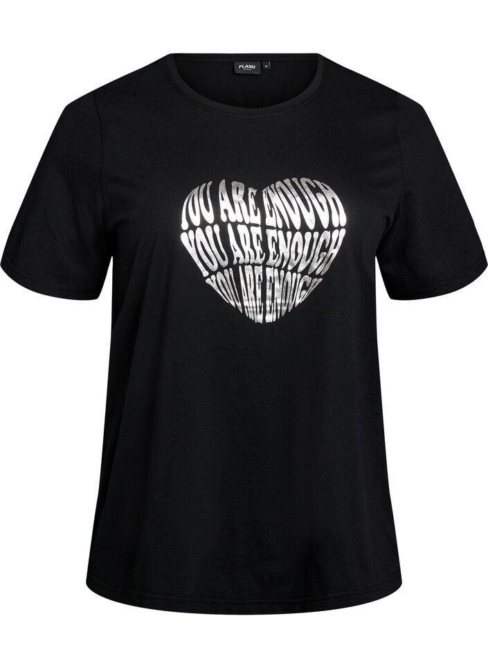 T-shirt imprim&eacute;, Noir, Packshot image number 0