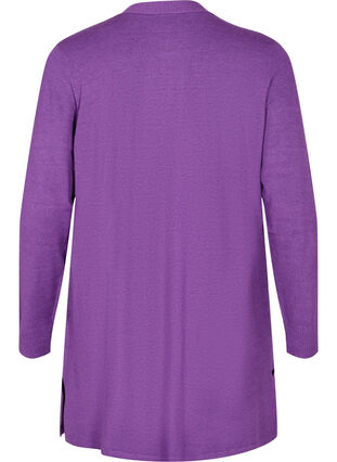 Gebreid vest met split en rib, Purple Magic Mel., Packshot image number 1