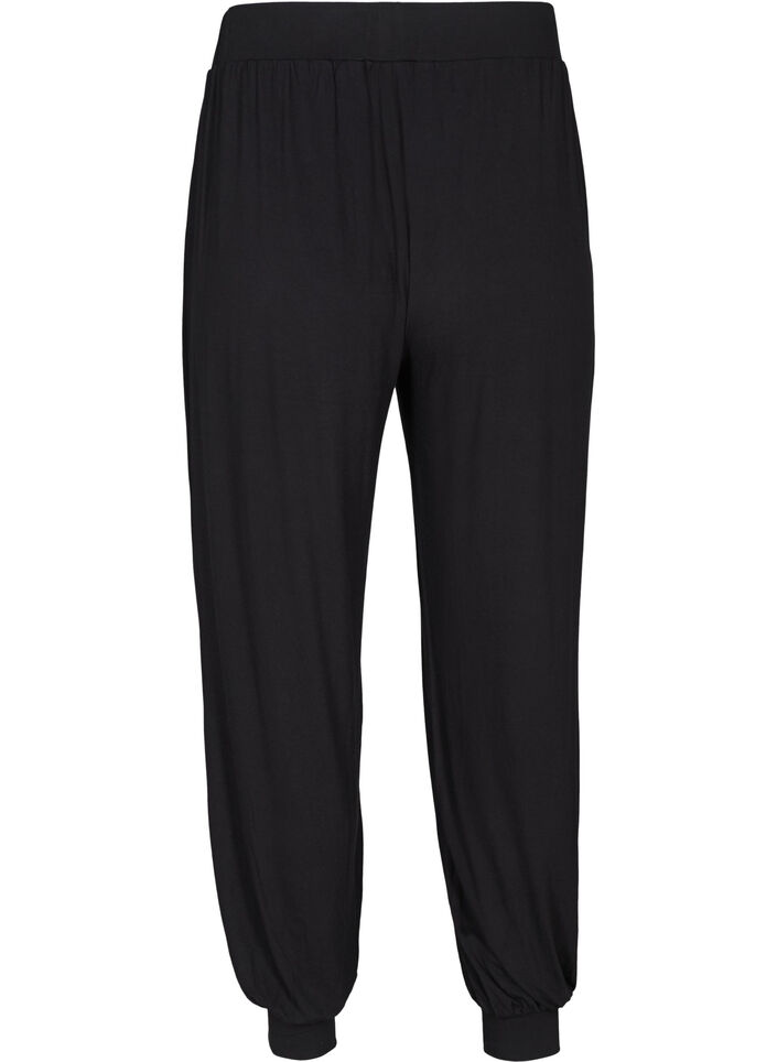 Losse viscose broek met zakken, Black, Packshot image number 1