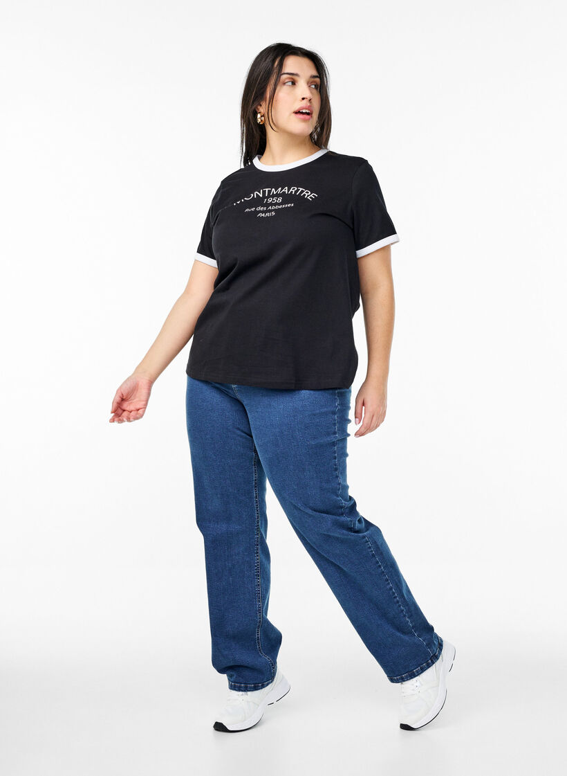 T-shirt avec texte imprim&eacute;, Black w.An. Wh.Paris, Model image number 2