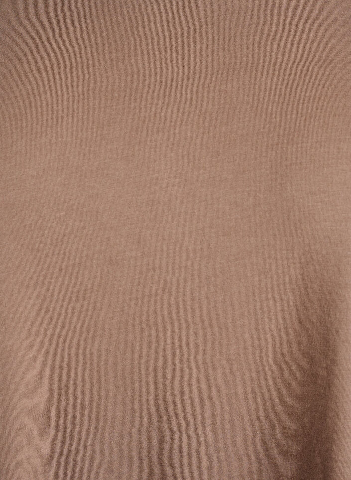 T-shirt met korte mouwen van katoenmix, Bruin, Packshot image number 2