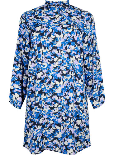 FLASH - Robe à manches longues avec imprimé floral, Blue Purple Flower, Packshot image number 0