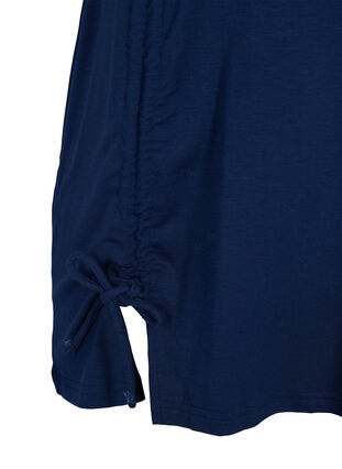 Tunique en viscose à manches courtes avec cordon de serrage , Navy Blazer, Packshot image number 3