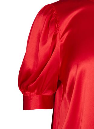 Blouse brillante à manches courtes, Racing Red ASS, Packshot image number 2
