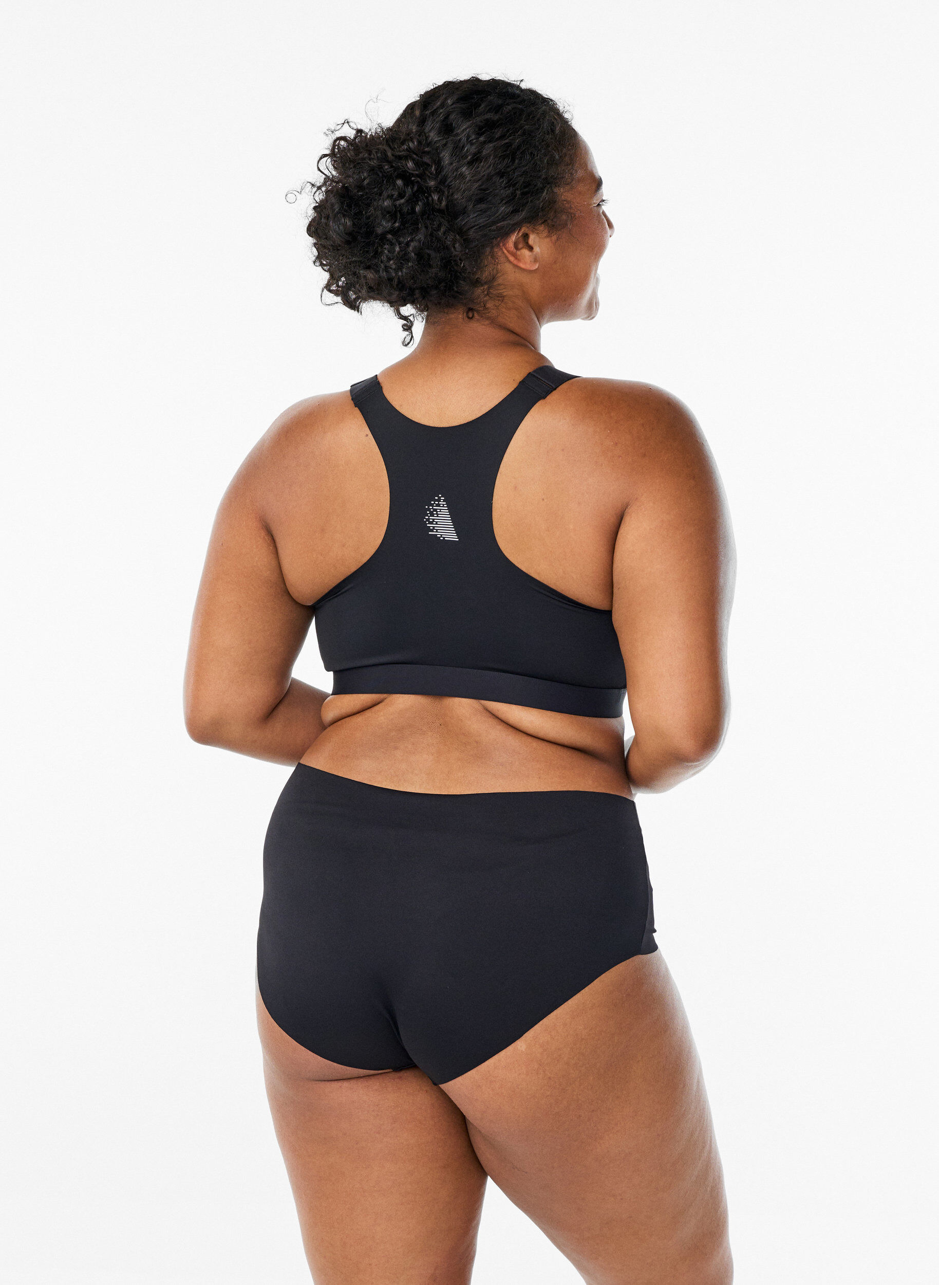 Zizzi Lot de 2 culottes brief training invisibles, Noir, Model image number 1