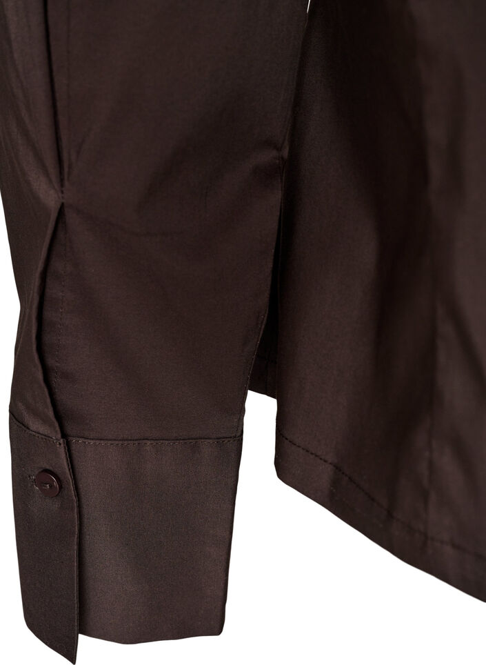 Kort overhemd met tweewegrits, Bruin, Packshot image number 3