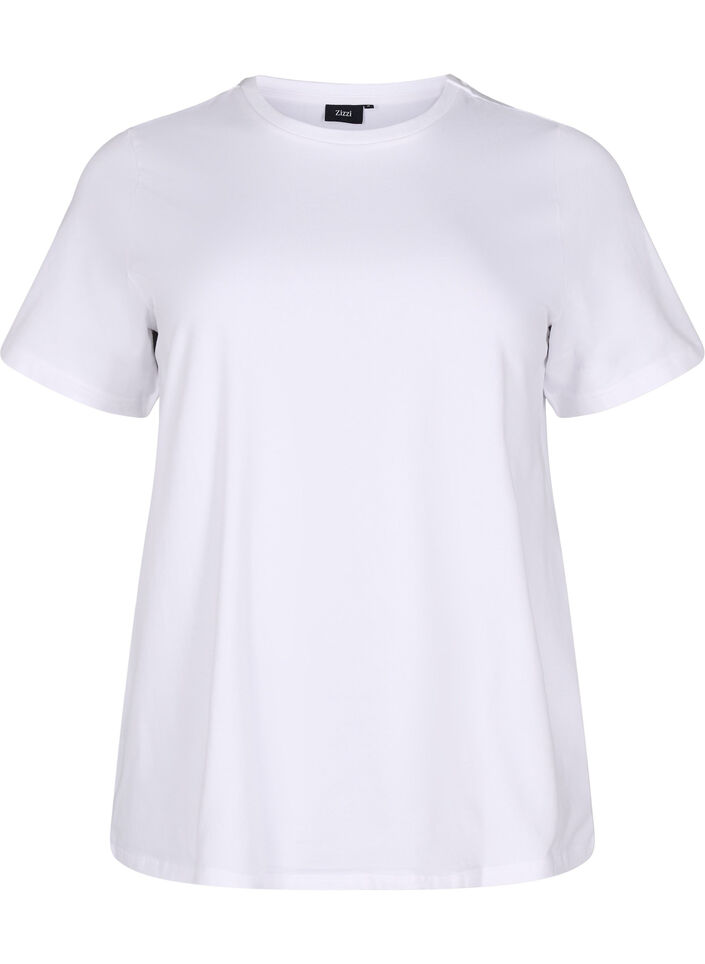 T-shirt en coton biologique avec col rond, Bright White, Packshot image number 0