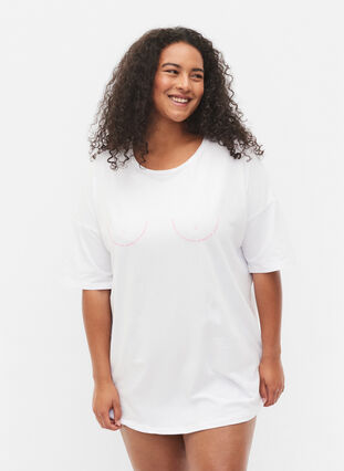 Support the breasts - T-shirt en coton, White, Model image number 0