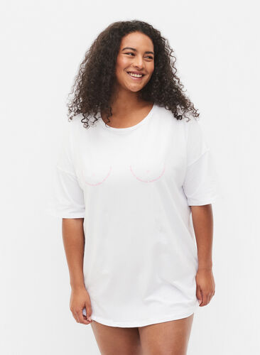 Support the breasts - T-shirt van katoen, White, Model image number 0