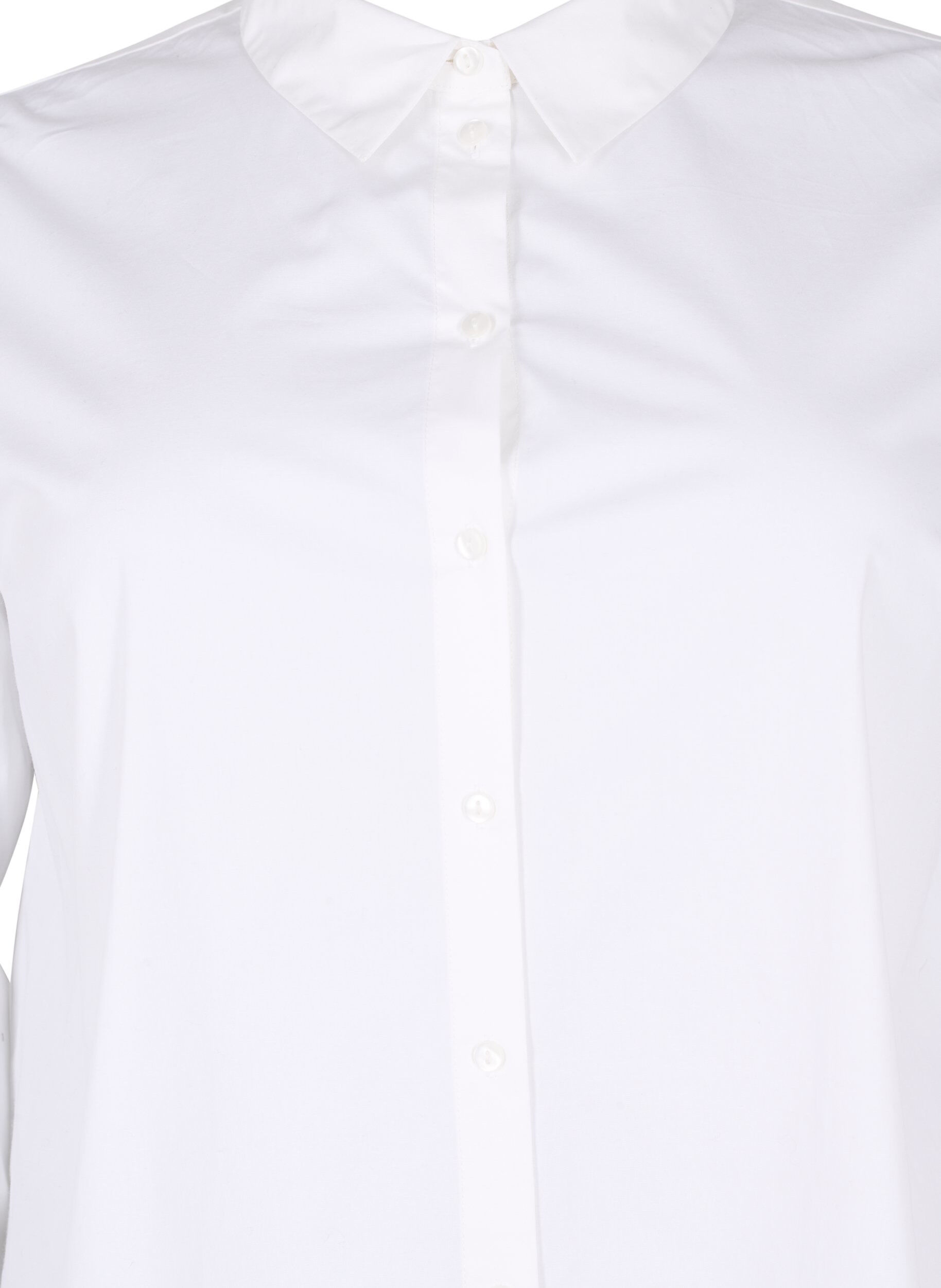 ZizziLange katoenen shirt, Bright White, Packshot image number 2