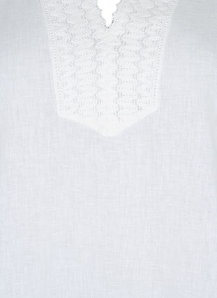 Blouse en coton avec détails en crochet, White, Packshot image number 2