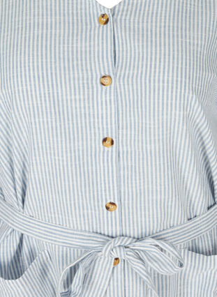 Robe chemise rayée en coton avec poches, Country Blue Stripe, Packshot image number 2