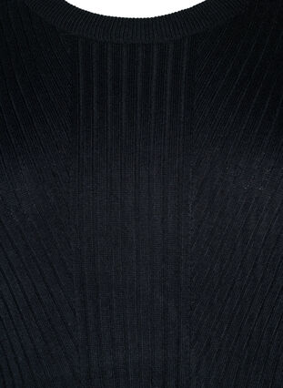 Robe en tricot overzise avec fente, Black, Packshot image number 2