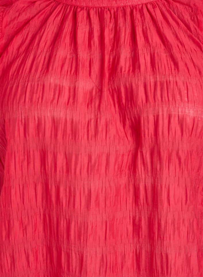 Blouse met textuur en ruches zonder mouwen, Rood, Packshot image number 2