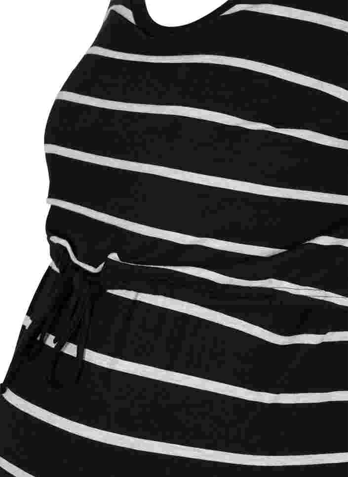 Gestreepte zwangerschapsjurk in viscose, Black Grey Stripe, Packshot image number 2