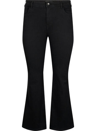 FLASH - Hoog getailleerde jeans met bootcut, Black, Packshot image number 0