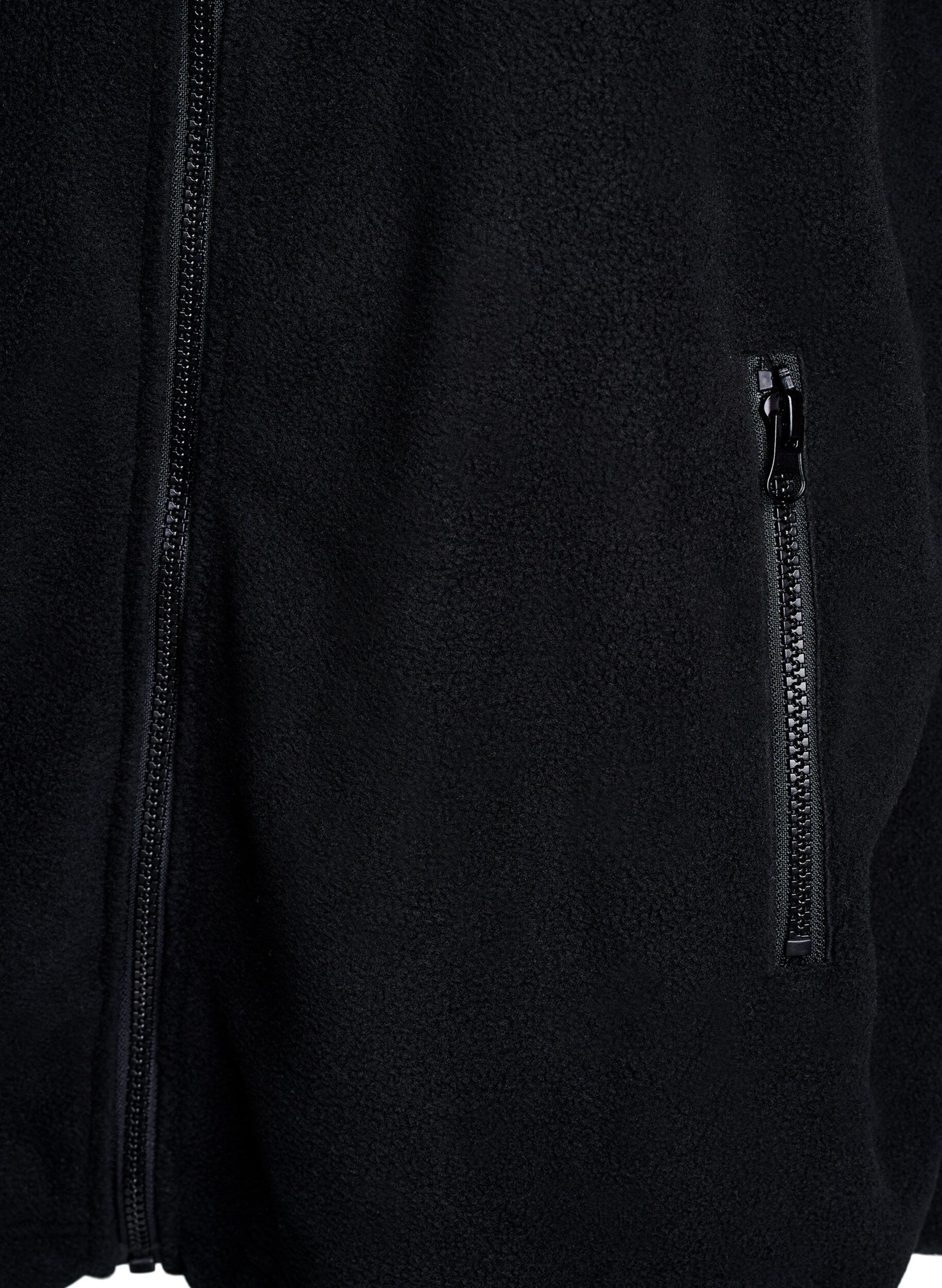 ZizziFleece jack met zakken, Zwart, Packshot image number 3