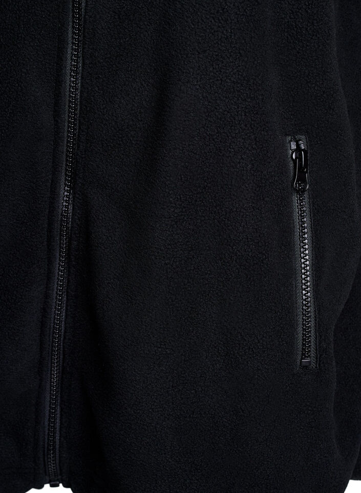 Fleece jack met zakken, Zwart, Packshot image number 3
