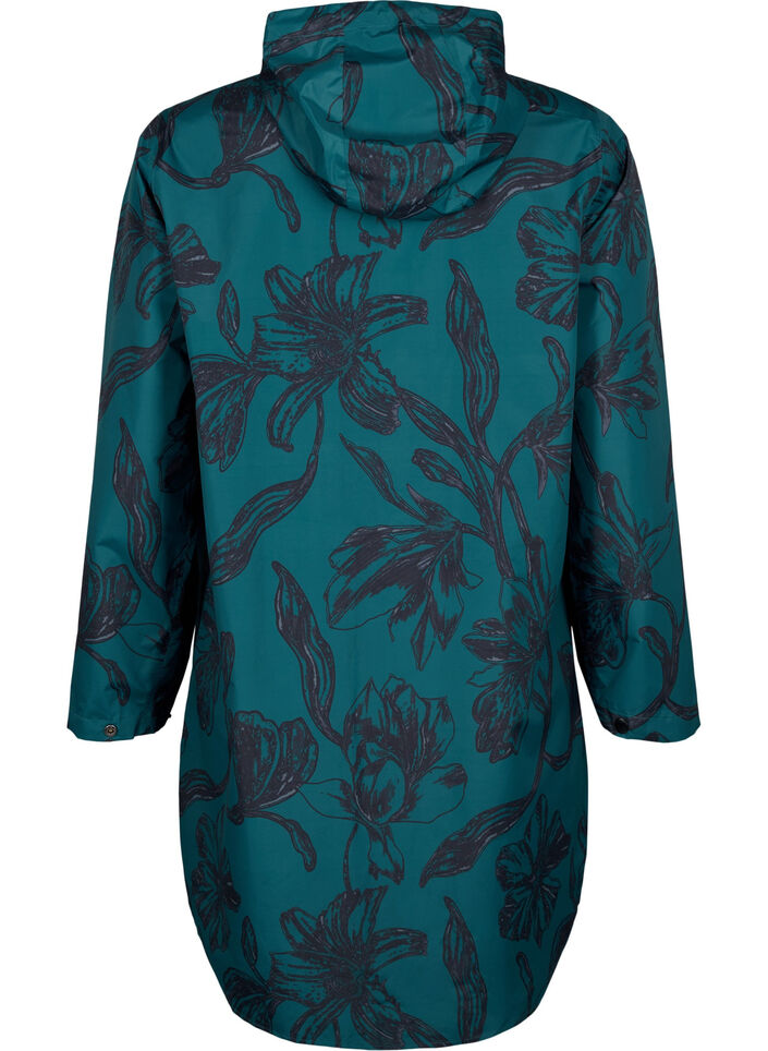 Veste de pluie avec impression, Deep Teal Black, Packshot image number 1