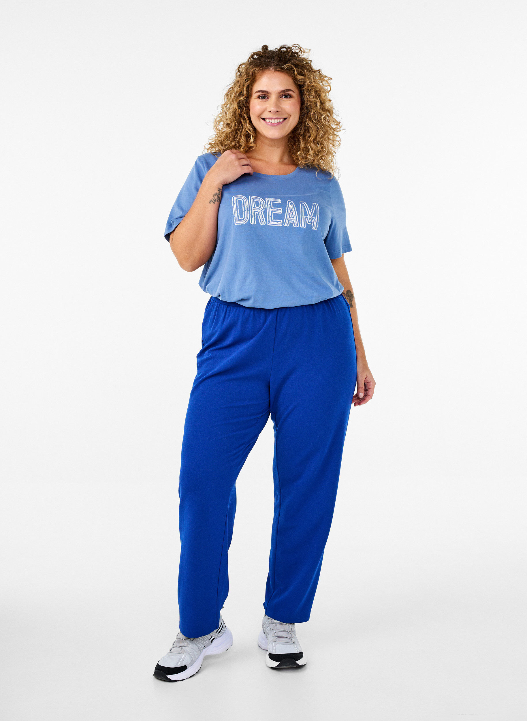 ZizziFLASH - Broek met rechte pasvorm, Blauw, Model image number 0