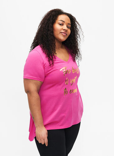 T-shirt en coton à manches courtes, Raspberry S. Best, Model image number 0
