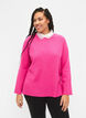 Pull en mélange de viscose avec fente sur le côté	, Raspberry Rose, Model image number 0