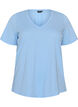 T-shirt met V-hals, Blauw, Packshot image number 0