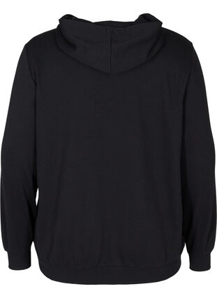 Sweatshirt met capuchon en zak, Black, Packshot image number 1