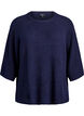 Geribde trui met 3/4 mouwen, Blauw, Packshot image number 0