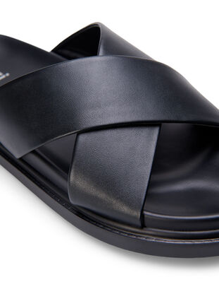 Sandales larges avec sangles croisées, Black, Packshot image number 3