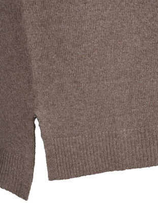 Robe en tricot avec fente, Walnut/White, Packshot image number 3