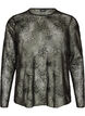 Blouse en mesh avec fleurs et sequins, Noir, Packshot image number 0
