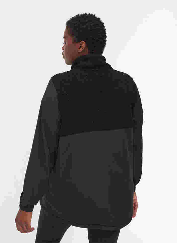 Veste de sport peluche avec fermeture éclair, Black, Model image number 1