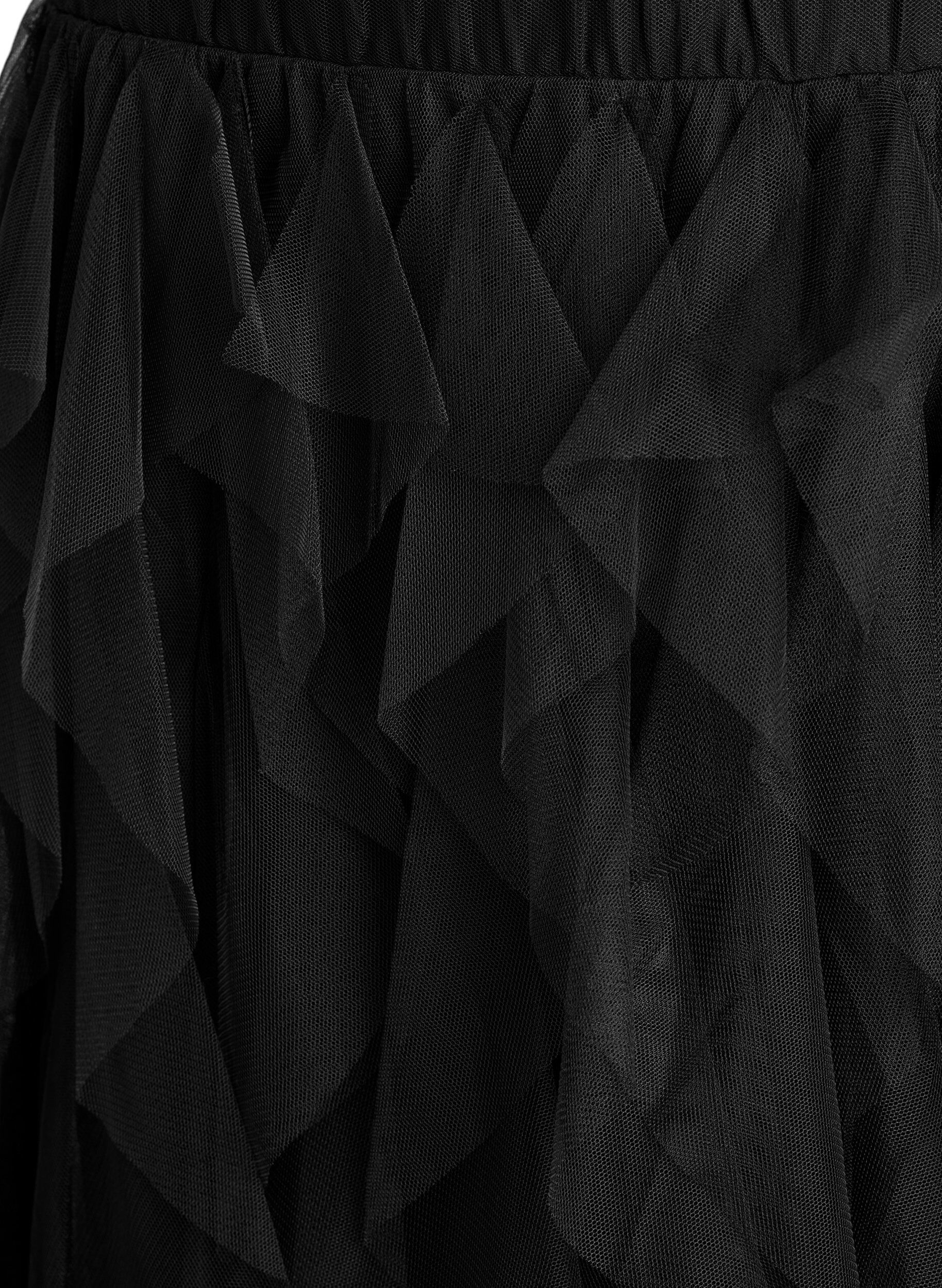 Zizzi Jupe midi en tulle avec ceinture &eacute;lastique, Noir, Packshot image number 2
