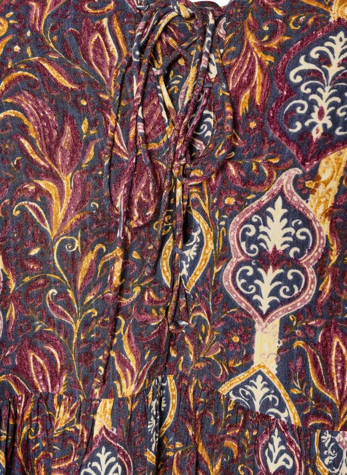 Blouse met paisleyprint en kanten detail, Paars, Packshot image number 2