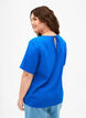 Blouse van viscose met korte mouwen en strikjes, Princess Blue, Model image number 1