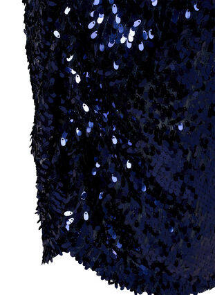 Robe avec paillettes et col en V, Evening Blue, Packshot image number 3