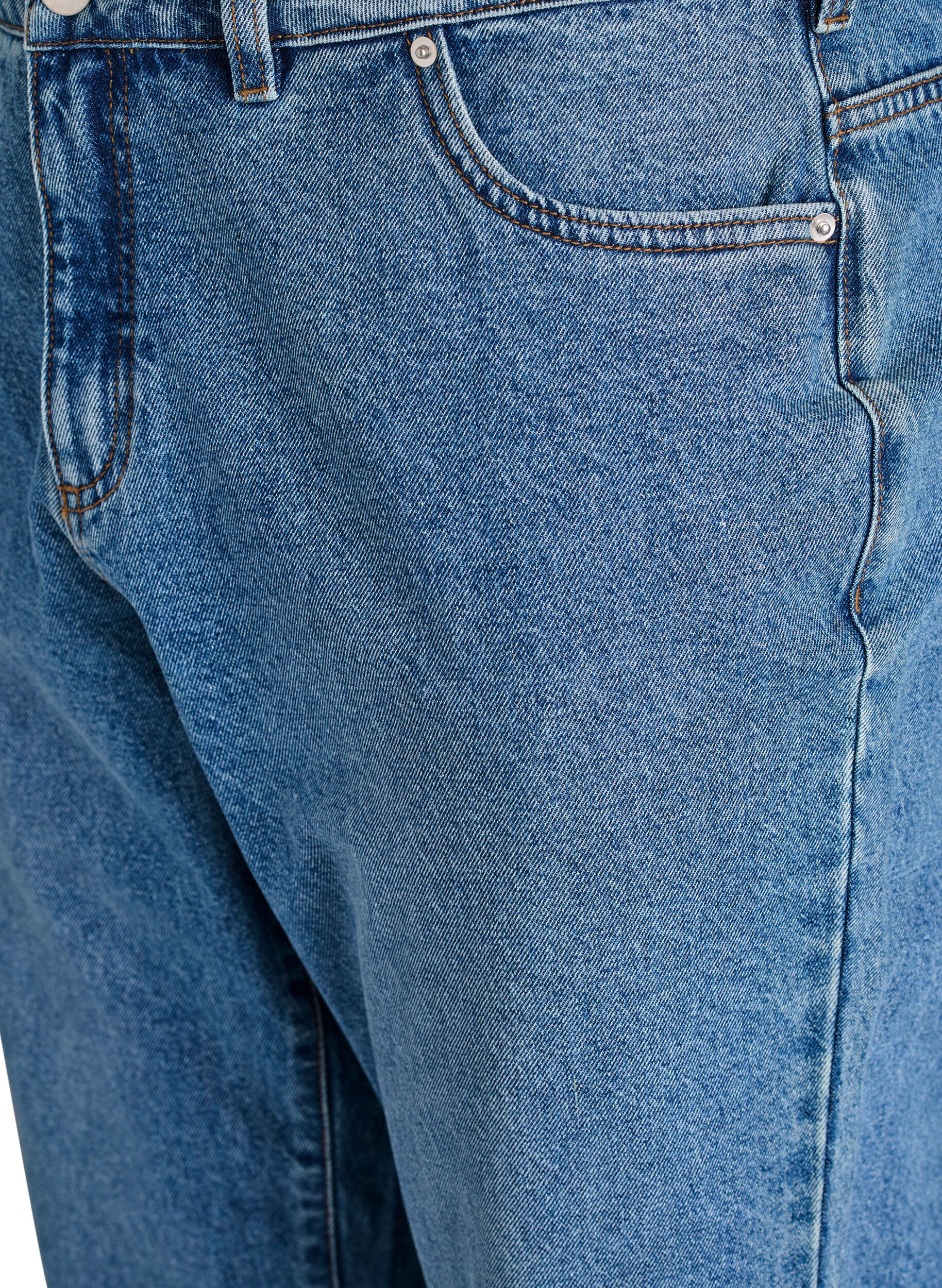 ZizziMille Mom Fit Jeans met hoge taille, Blauw, Packshot image number 2