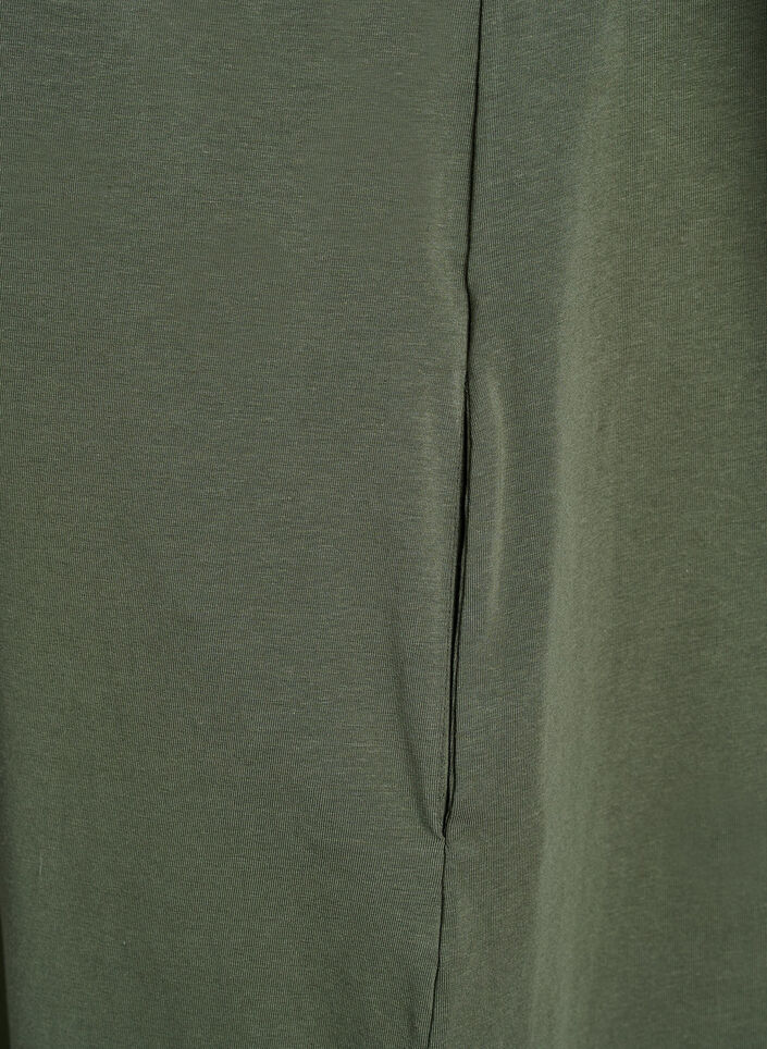 Midi T-shirt jurk met V-hals, Groen, Packshot image number 4