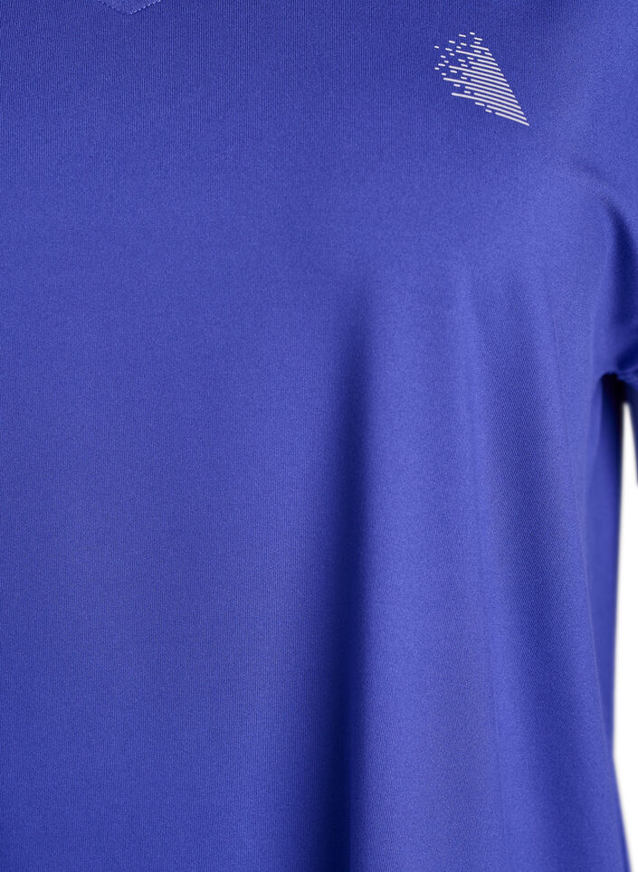T-shirt de sport &agrave; manches courtes avec col en V, Violet, Packshot image number 2