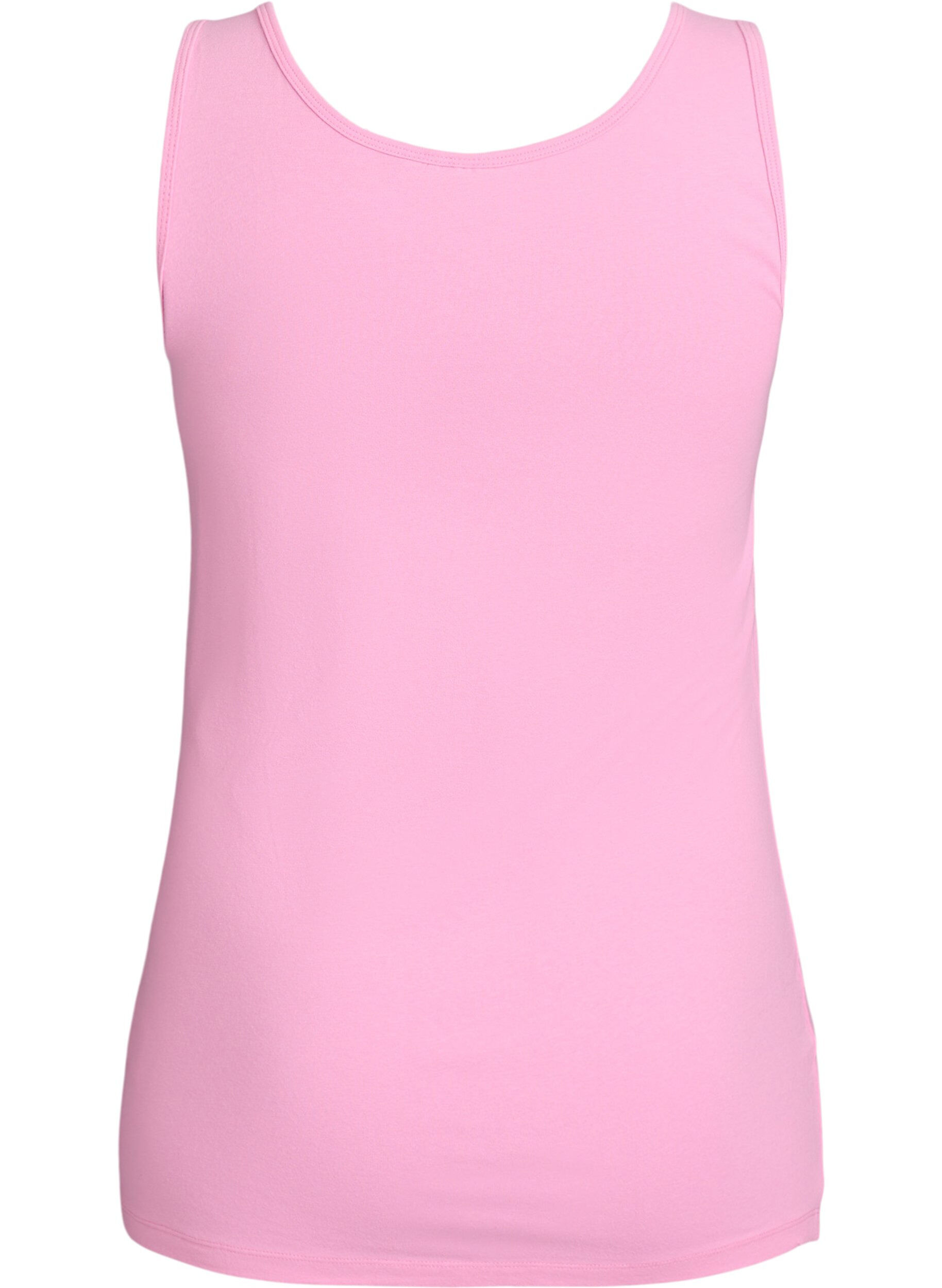 ZizziEffen basic top in katoen, Roze, Packshot image number 1
