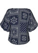 Blouse en viscose &agrave; imprim&eacute; cachemire et manches ballon, Bleu, Packshot image number 1