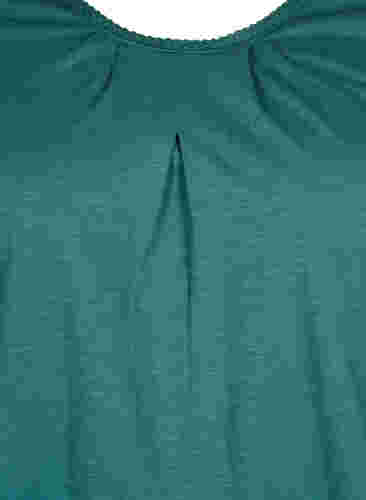 Blouse en coton à manches 3/4, Mallard Green, Packshot image number 2