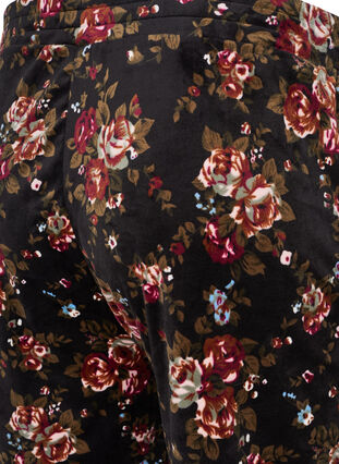 Velours broek met zakken en bloemenprint, Flower AOP, Packshot image number 2