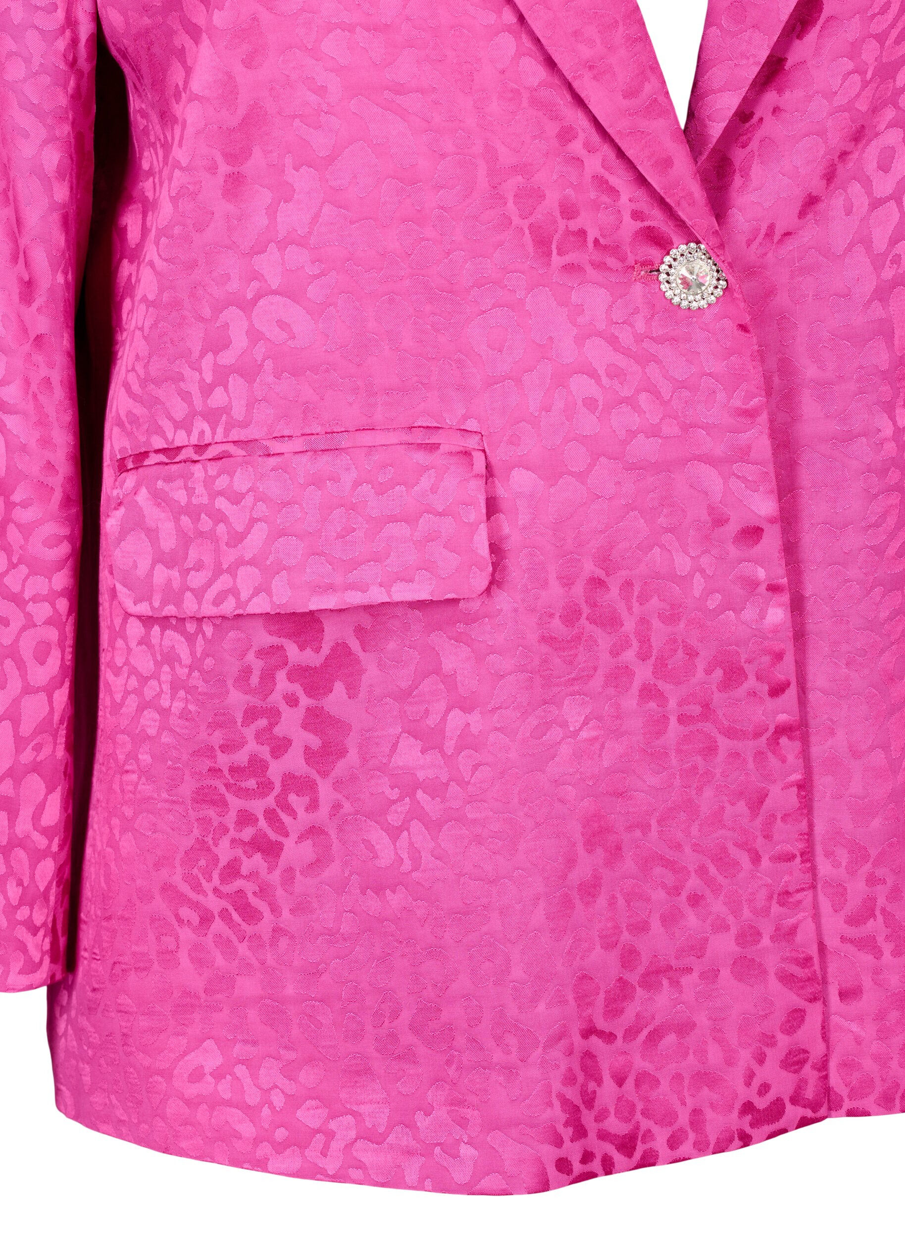 Zizzi Blazer jacquard ton sur ton en viscose, Rose Violet, Packshot image number 2