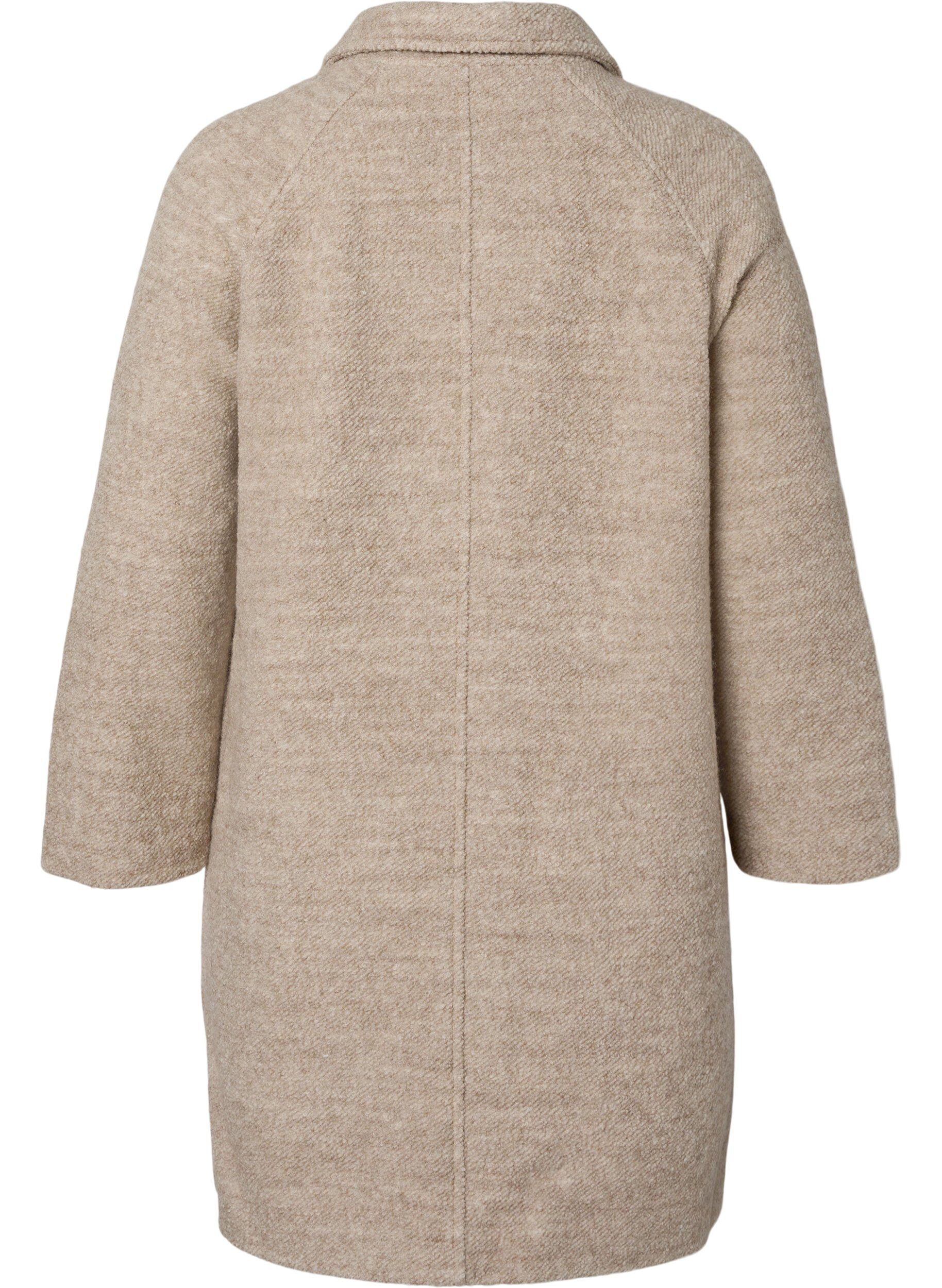 ZizziPlaid boucl&eacute; jas met knoppen, Simply Taupe, Packshot image number 1