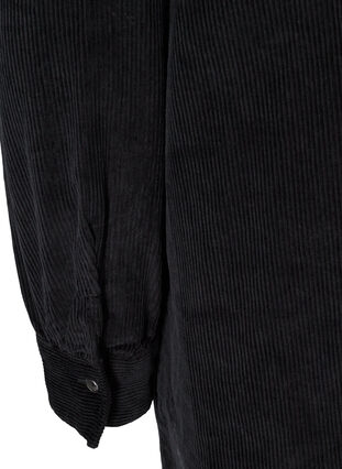Robe chemise en velours à manches longues, Black, Packshot image number 3