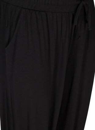 Pantalon d'entraînement ample avec poches en viscose, Black, Packshot image number 2