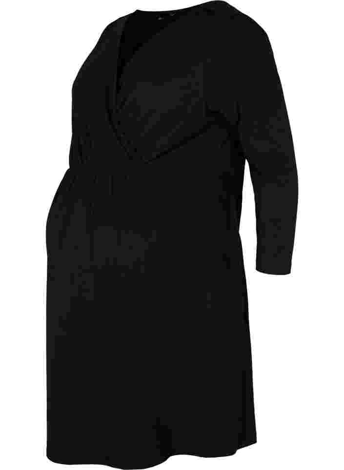 Zwangerschapsjurk in katoen, Black, Packshot image number 0